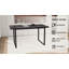 Table de salle à manger noire 59 po avec plateau et pieds en métal, style industriel moderne, table de maison et de cuisine, plateau de table épais de 1,5 po, pour 4 à 6-22553443