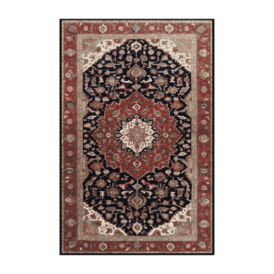 Machine Washable Persian Brown Area Rug