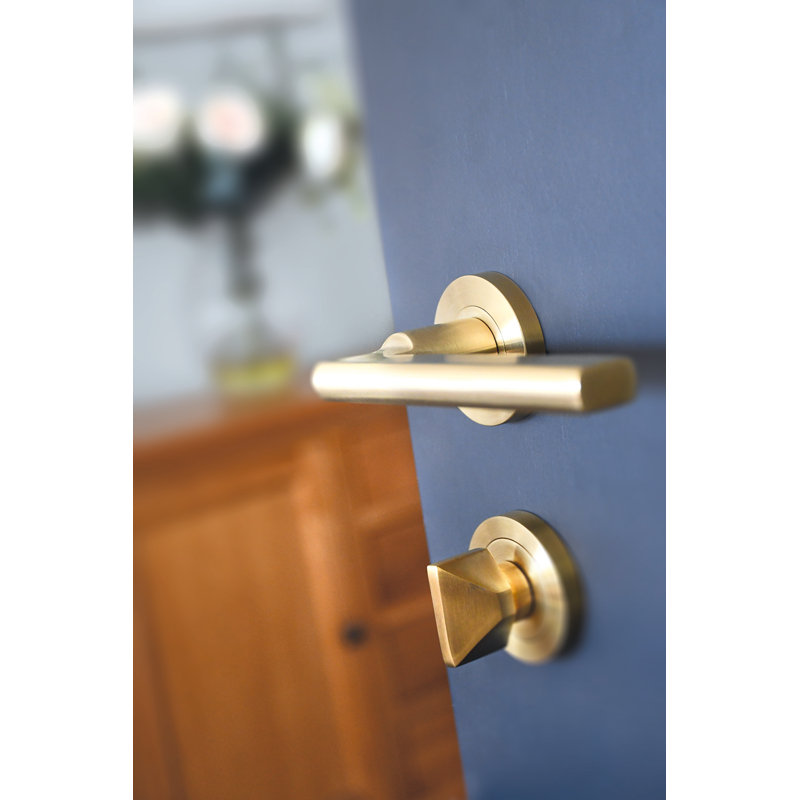 Varese Lock Door Handle, Brass (Satin)