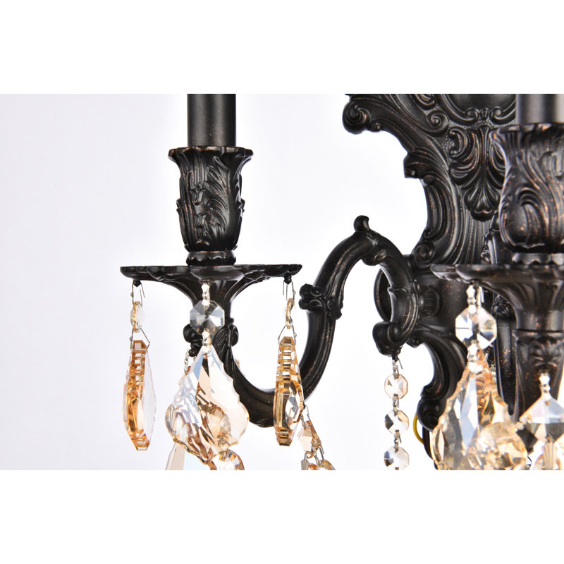 Aadyn Wall Sconce, Dark Bronze, Golden Shadow (Champagne) / Royal Cut