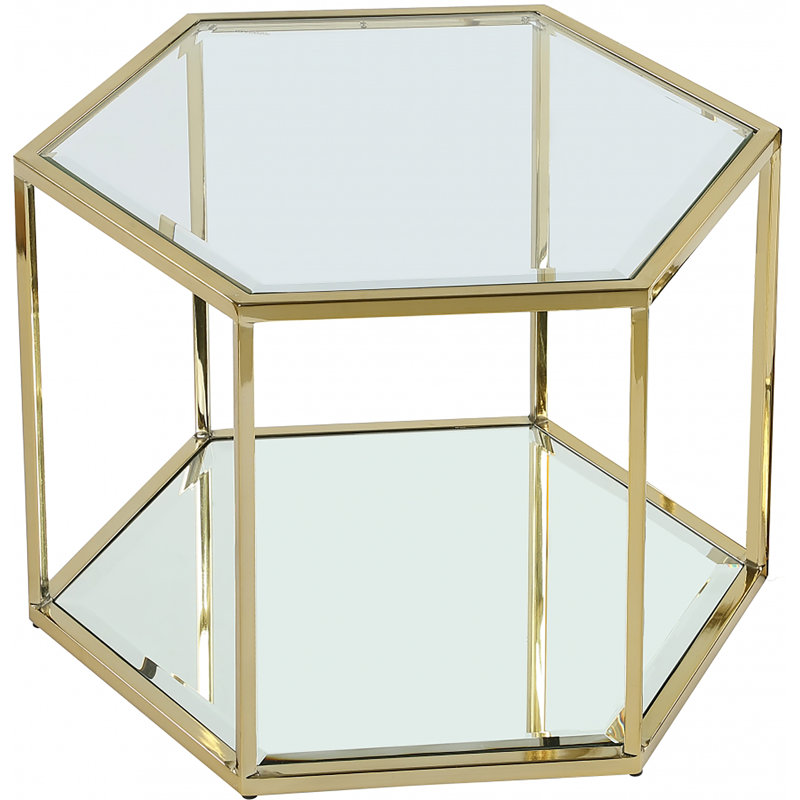 Table basse avec rangement Sei, Doré