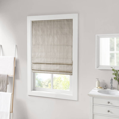 Madison Park Galen Taupe Basketweave Cordless Room Darkening Single 33x64" Roman Shade