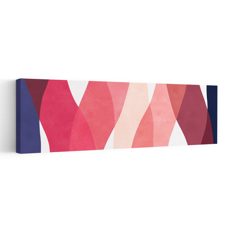 Art mural contemporain abstrait abstrait rose, H 36 po x l 12 po