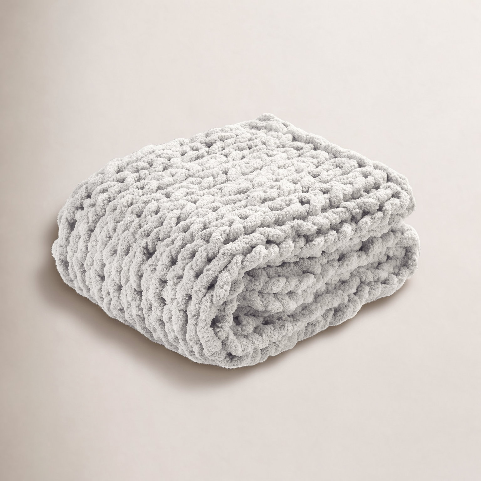 Ottavina Knit Throw Blanket, 40" W x 72" L, Light Gray