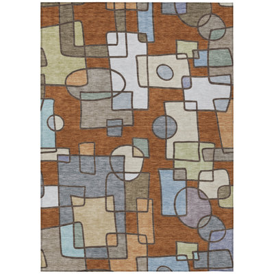 Machine Washable Indoor/Outdoor Chantille ACN2503 Geometric Rug