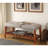 Gray Fabric Bench With Oak - 40" Seat 16" Depth 18" Height Cozy & Functional Design Wood Legs 28 Lb Package Weight-1499635408