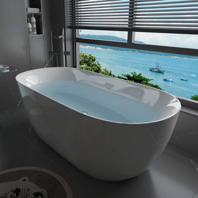 Free Standing Tub 67"" Deep Soaking Bath Tub Acrylic Freestanding Bathtub A25 Soaking bathtub -  SOTUBX, 325R-67W