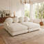 Canapé Comfy en chenille, canapé 4 places profond avec 4 coussins décoratifs, repose-pieds mobile, structure en bois massif pour le salon, la chambre à coucher-256320930