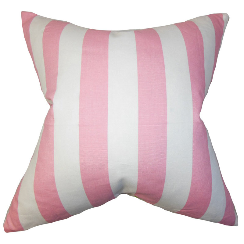 Taie décorative à rayures , Très grand, Rose bonbon