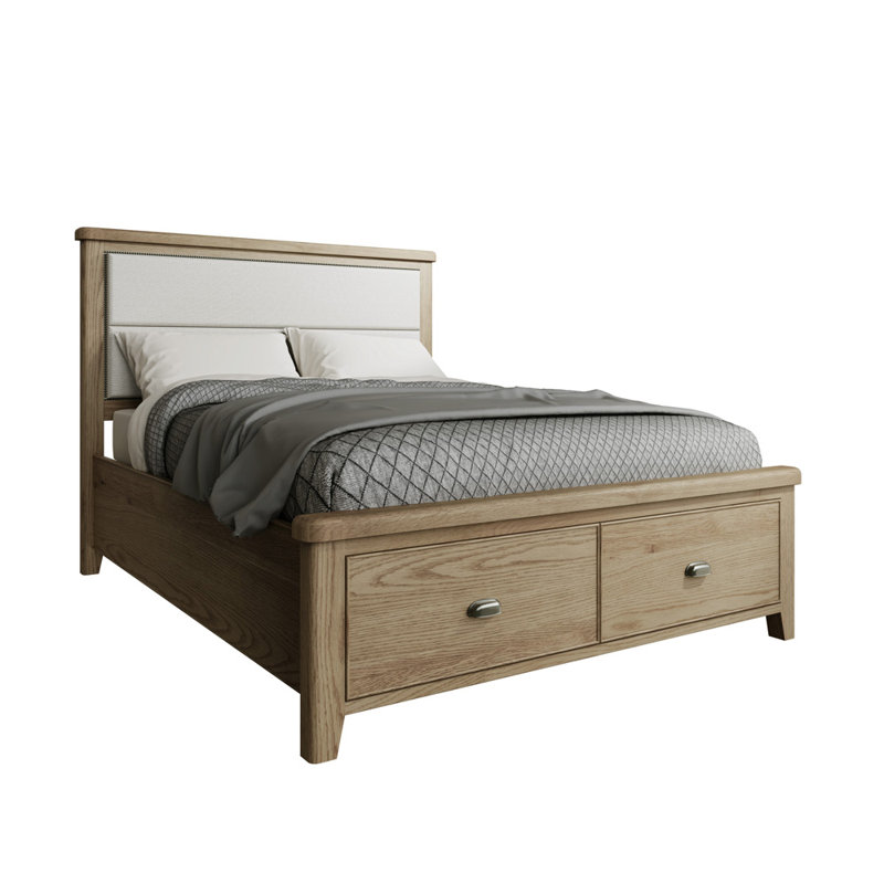 Harringworth 5'0 Fabric Headboard with Drawer Footboard