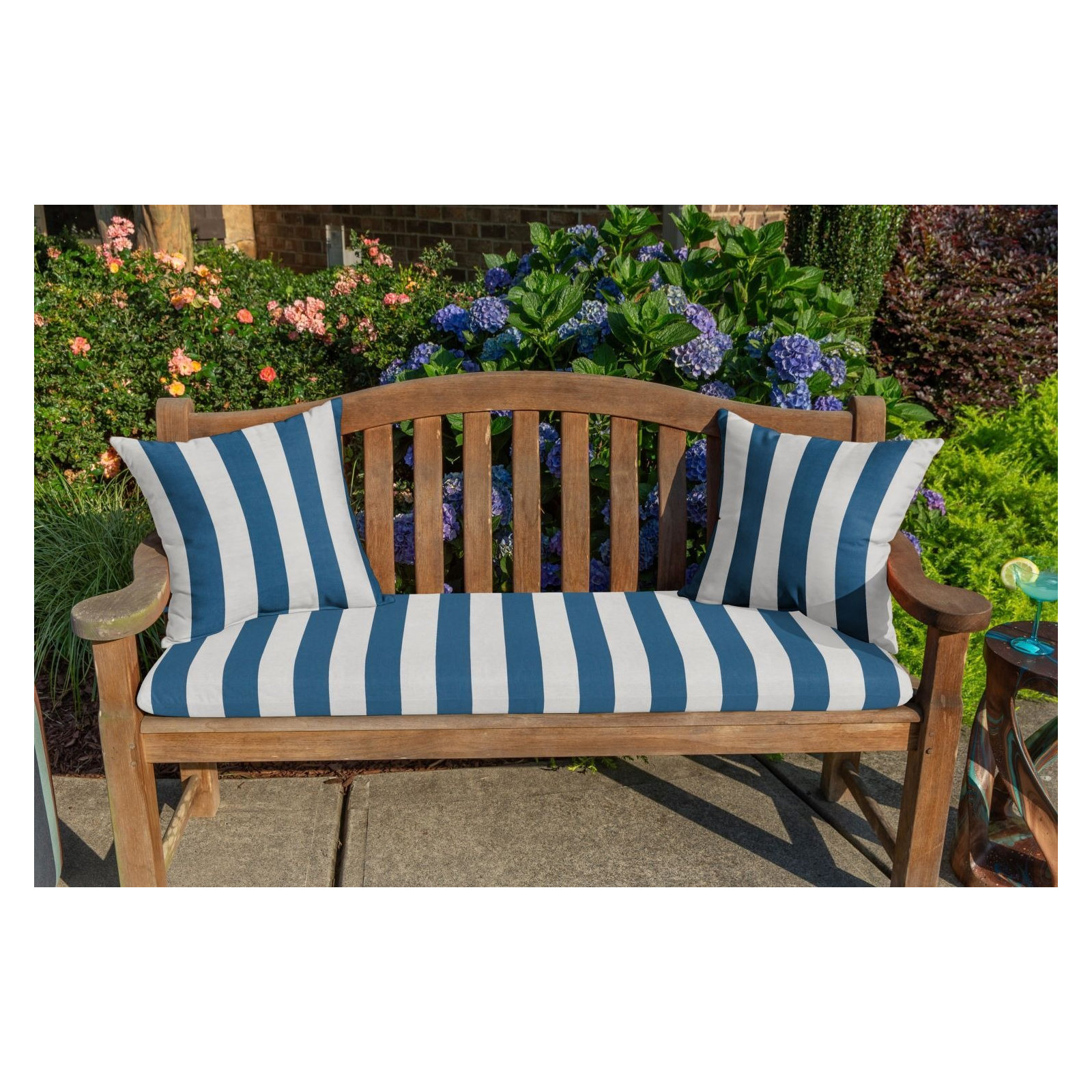  Outdoor Square Pillow Cover & Insert, 15"H x 15"W, Maxim Regatta Sunbrella®
