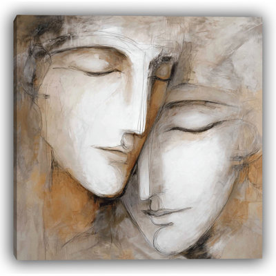 Ethereal Embrace – Abstract Figurative Canvas Wall Art