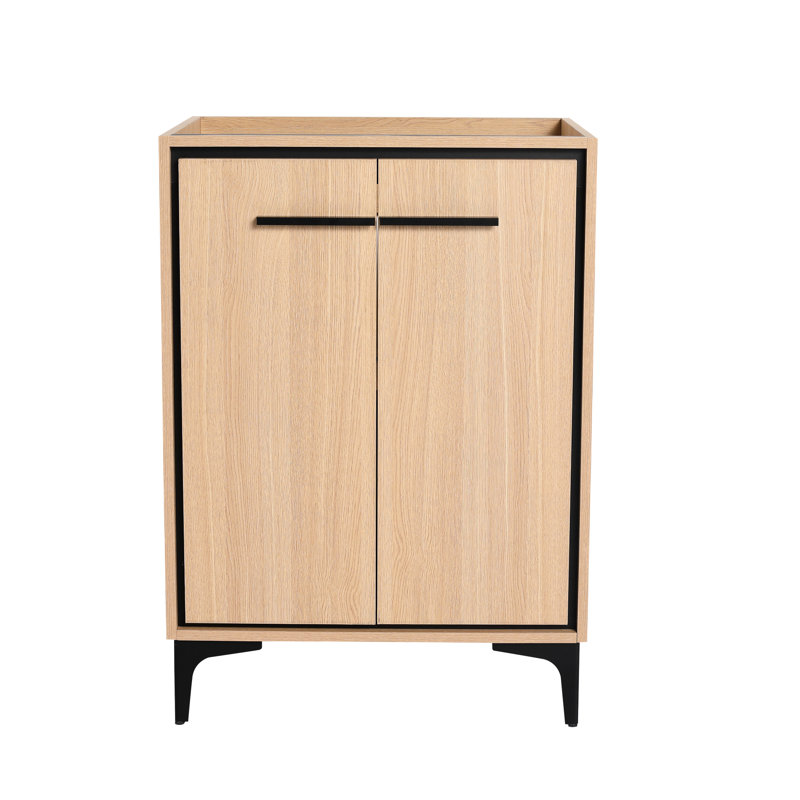Meuble-lavabo de salle de bain 24 po sans lavabo supérieur - Armoire spacieuse avec portes de conception américaine, rangement en bois d'ingénierie à fermeture douce qui améliore l'organisation et l'espace