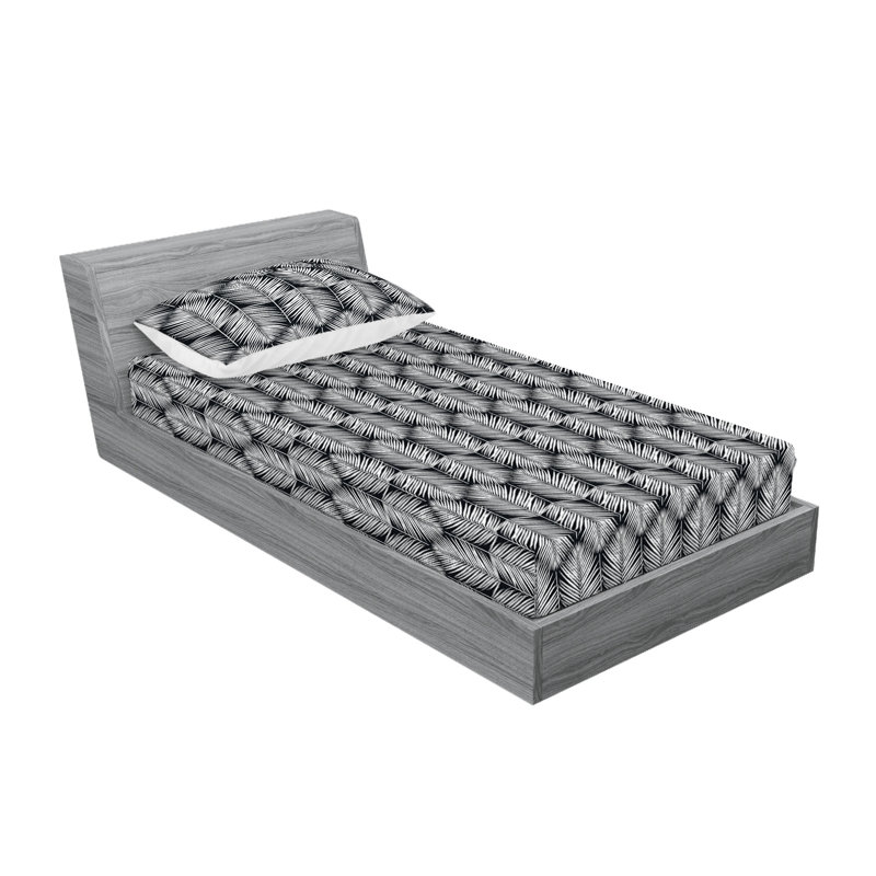  Ensemble de draps en microfibre Floral, Ensemble de draps pour lit simple TG et une taie d, Noir