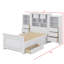 Lit plateforme simple en bois avec armoire intégrée verticale et ensembles de tiroirs doubles de chaque côté-769310683