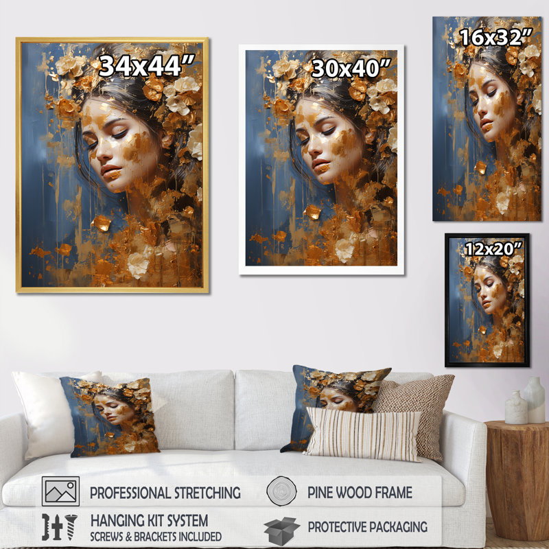 «Hindu Woman», Bhagavad Gita, sagesse - impression, Toile tendue, H 20 po x l 12 po x P 1 po
