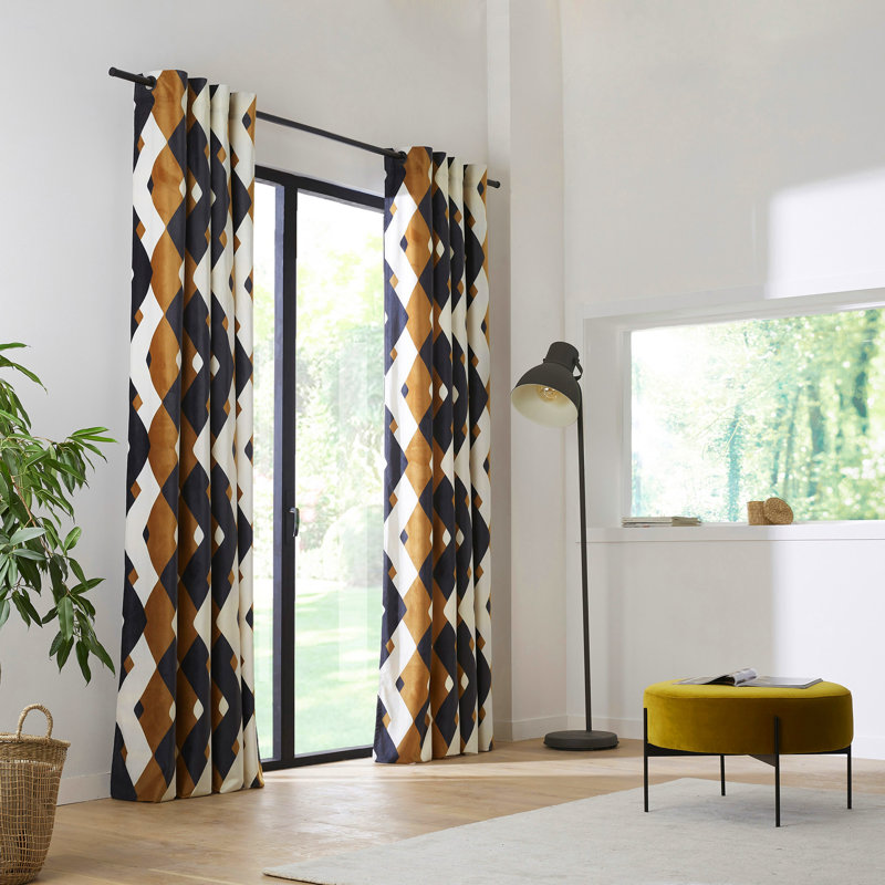 Room Darkening Curtain Single Panel, Ocher