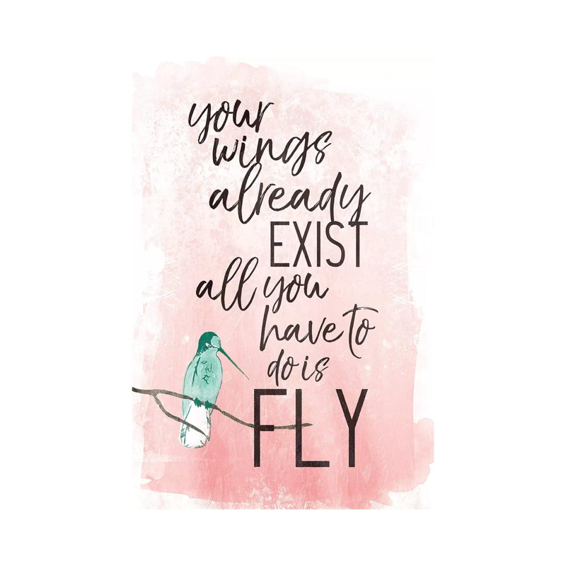 Fly 1 Piece Wall Art on Canvas, 152.4cm H x 101.6cm W x 3.81cm D, Wrapped Canvas
