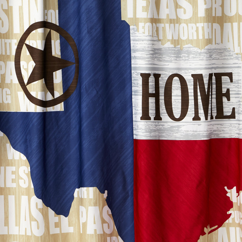 Texas Pride Multicolor Fabric Shower Curtain
