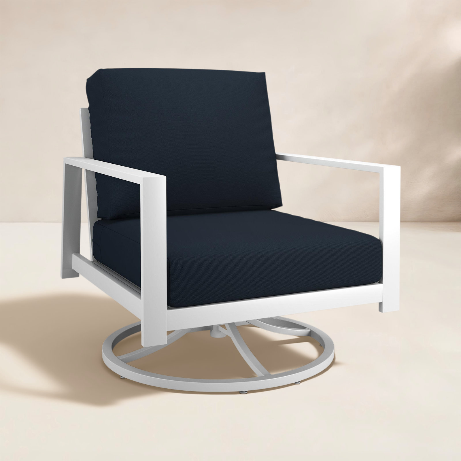 Townsend Sunbrella® Swivel Patio Lounge Chair, Canvas Navy