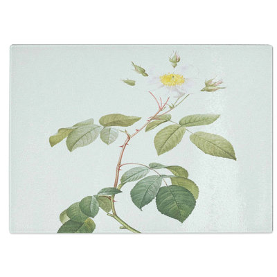 Tempered Glass Climbing Rose Chopping Board