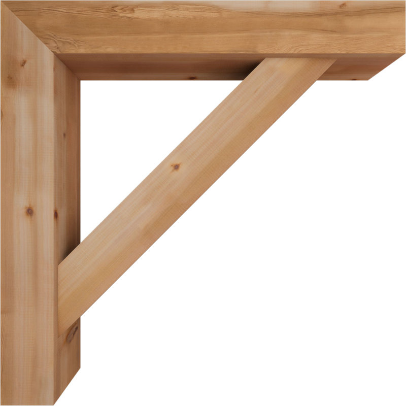7 1/2"W x 42"D x 42"H Traditional Block Smooth Bracket w/ Offset Brace, Western Red Cedar, 42 x 42