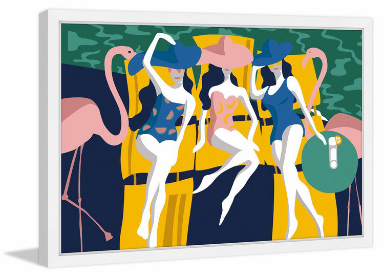 « nageed party », reproduction d’impression encadrée, H 8 po x l 12 po x P 1,5 po