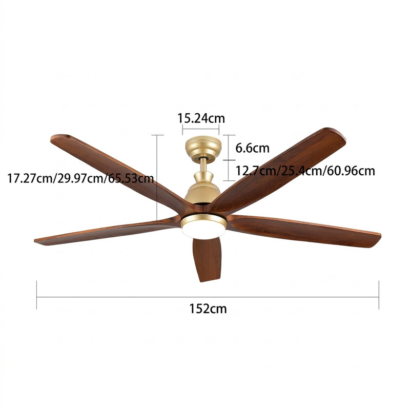 132cm Ceiling Fan with LED Lights, 152cm