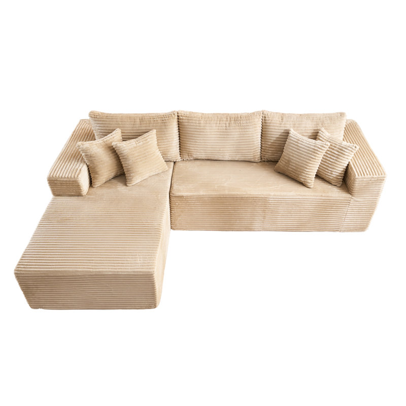 Aucun assemblage de canapé modulaire rembourré 2 pièces rembourré à compression, Beige