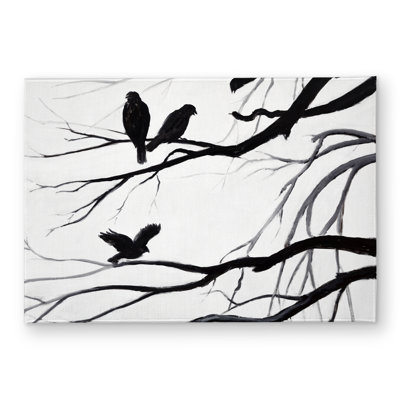 Silhouette of Birds Door Mat - White Animals Home Decor