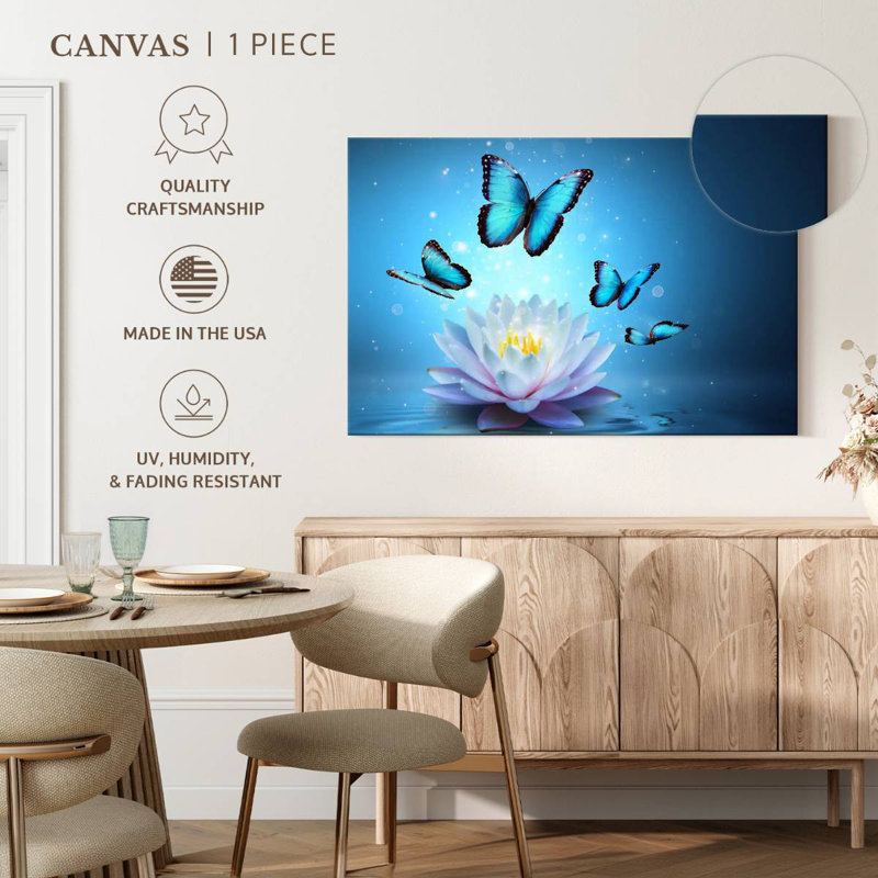 Brampt Blue Butterfly Utopia, 8" H x 12" W