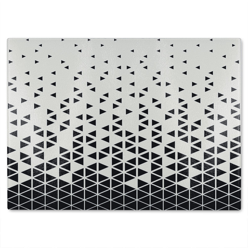 Geometric Triangles Glass Chopping Board, 40cm L x 28cm W