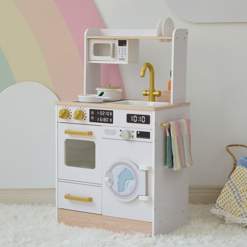 Cuisine de jeu en bois avec lave-linge, four et micro-ondes Teamson Kids Lake Tahoe, Blanc