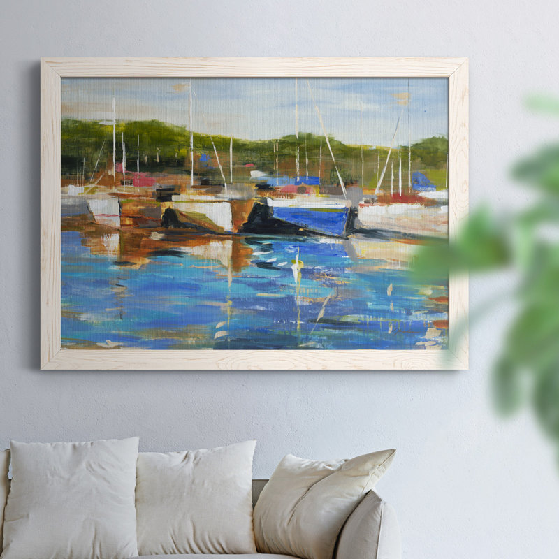 Safe Harbor - Reproduction d'art sur toile encadrée, H 31 po x l 44 po x P 1 po, Blanc