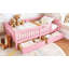 Lit plateforme simple avec garde-corps pleine longueur, lit plateforme pour enfants avec tiroirs de rangement-610921081-610921082