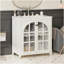 Meuble-lavabo de 30 pouces avec lavabo en céramique, finition vieillie, armoire rustique rétro avec poignées en bronze et portes à fermeture en douceur-1076686818
