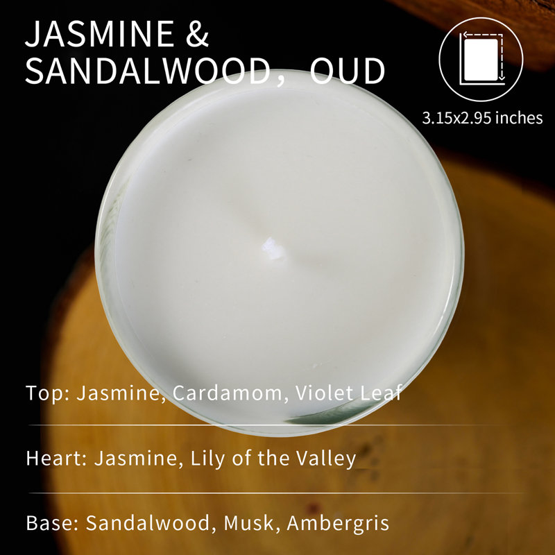 Bougie en céramique coulée à la main jasmin vert et bois de santal