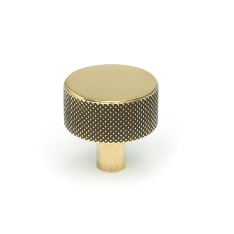 Round Knob, Aged Brass, 3 cm