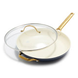 GreenPan Reserve Hard Anodized Healthy Ceramic Nonstick 12" Frying Pan Skillet, Gold Handle