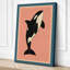 Leaping Orca Mid-Century - Wrapped Canvas-368844540-368844422