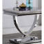 Table de bout 1pc de style moderne glam 18mm en faux marbre sur le dessus de la base en acier inoxydable avec structure en métal et finition chromée - non incluse