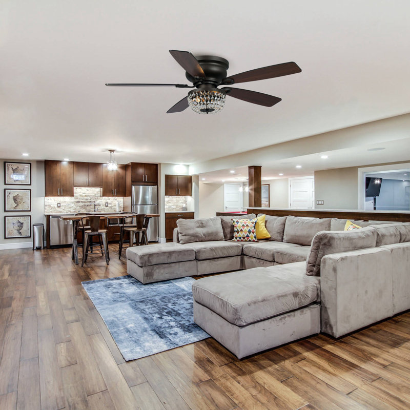 Capitol 48'' Ceiling Fan with Light Kit, Bronze with Brown Blades