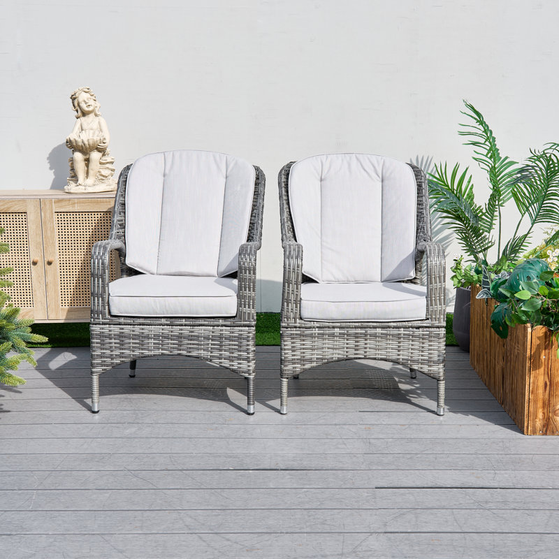 Deux chaises de patio avec coussins