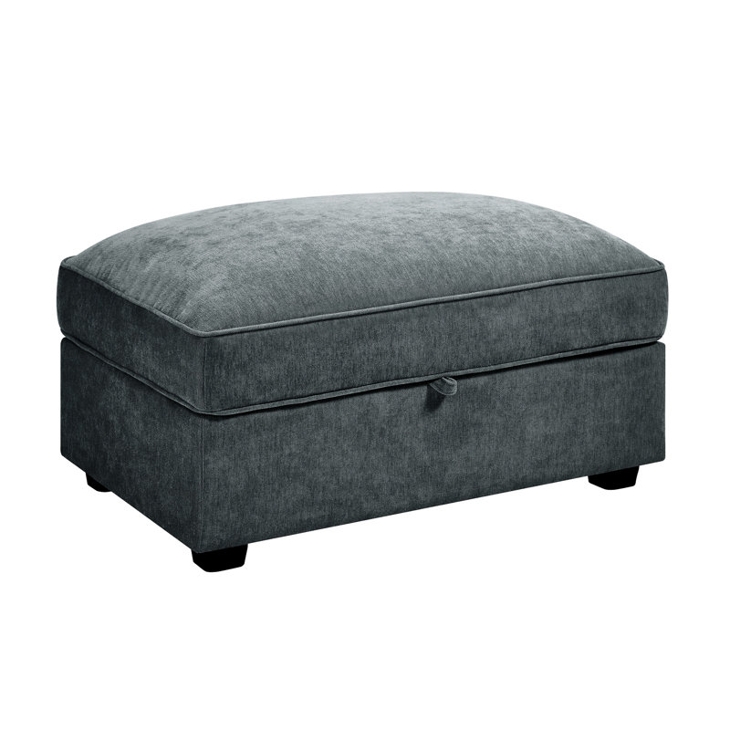 Chenille In Grey With Exquisite Piped Edges On , Hidden Storage Footrest, Skin- Chenille, 3 For Vintage Living Rooms Clean Line Design And Integrated , Pull-Out Material, Homes