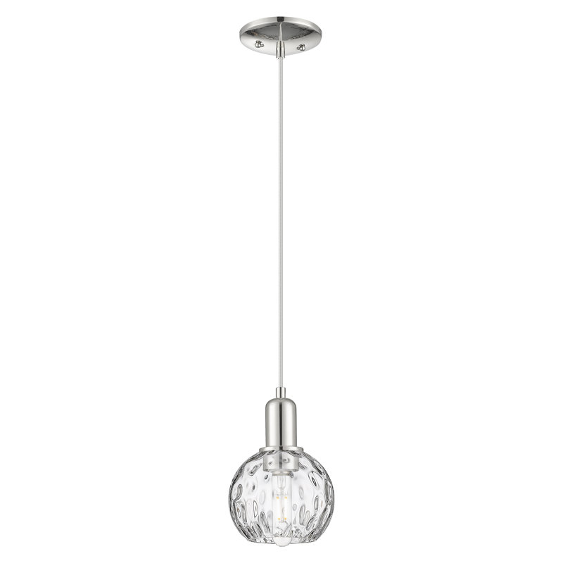 Mini-luminaire suspendu 1 lumière Arcadia, H 5 po x l 6 po x P 6 po, Nickel poli