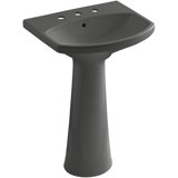 Cimarron® 26.81" Vitreous China U-Shape Pedestal Bathroom Sink with Overflow