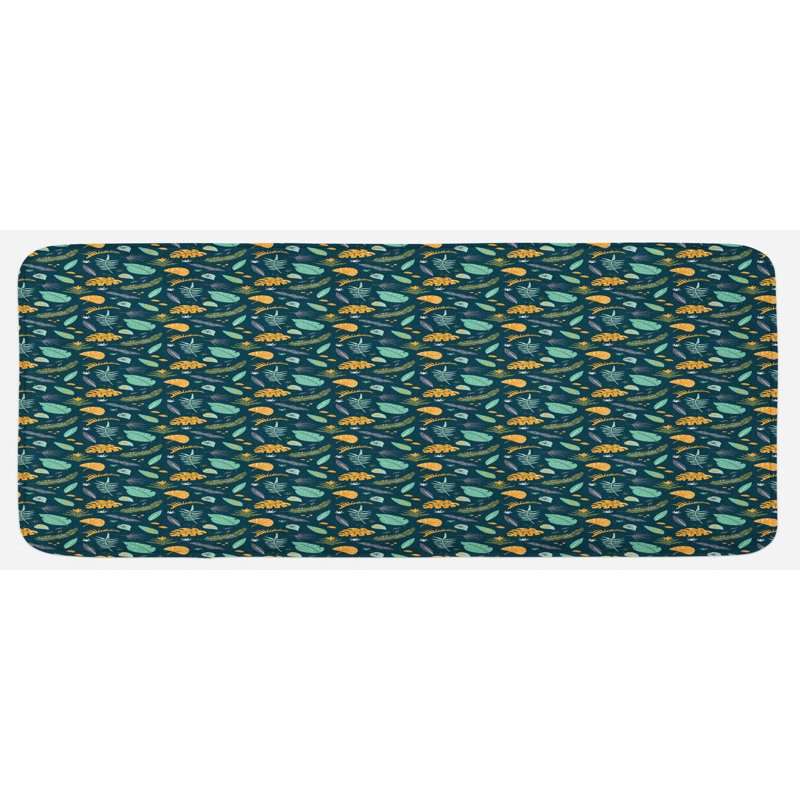 Tapis de cuisine à feuilles