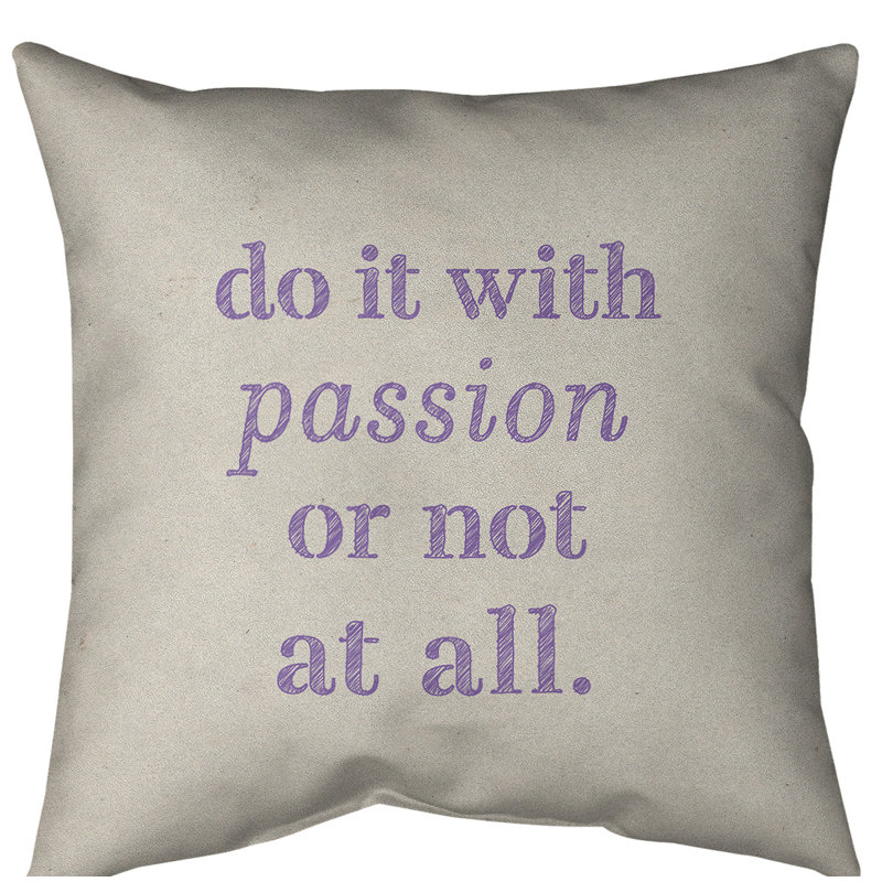 Coussin de sol inspiration passion, H 28 po x l 28 po, Blanc / Mauve