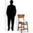 Billings Modern Counter Stool Set with Gray/Walnut Brown, 38.44'' H X 17.88'' W X 22.26'' D