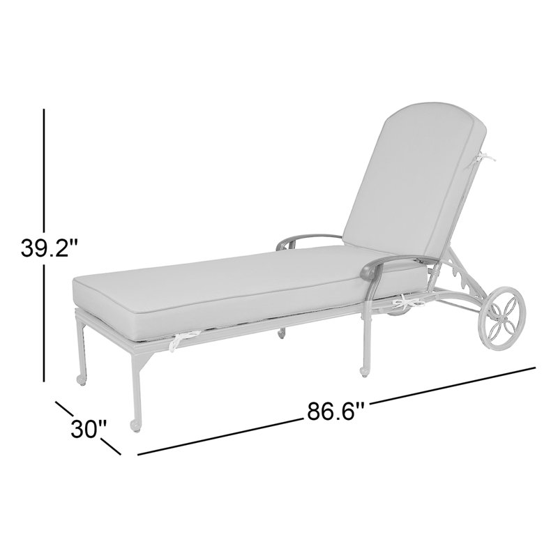 Chaise longue réglable en métal avec coussin Kaneidra , Tissage uni Sunbrella® Plainweave Spectrum sable
